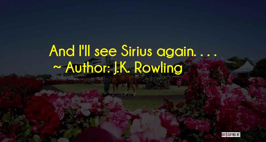 J.K. Rowling Quotes: And I'll See Sirius Again. . . .