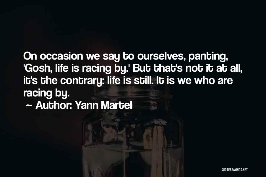 Yann Martel Quotes: On Occasion We Say To Ourselves, Panting, 'gosh, Life Is Racing By.' But That's Not It At All, It's The