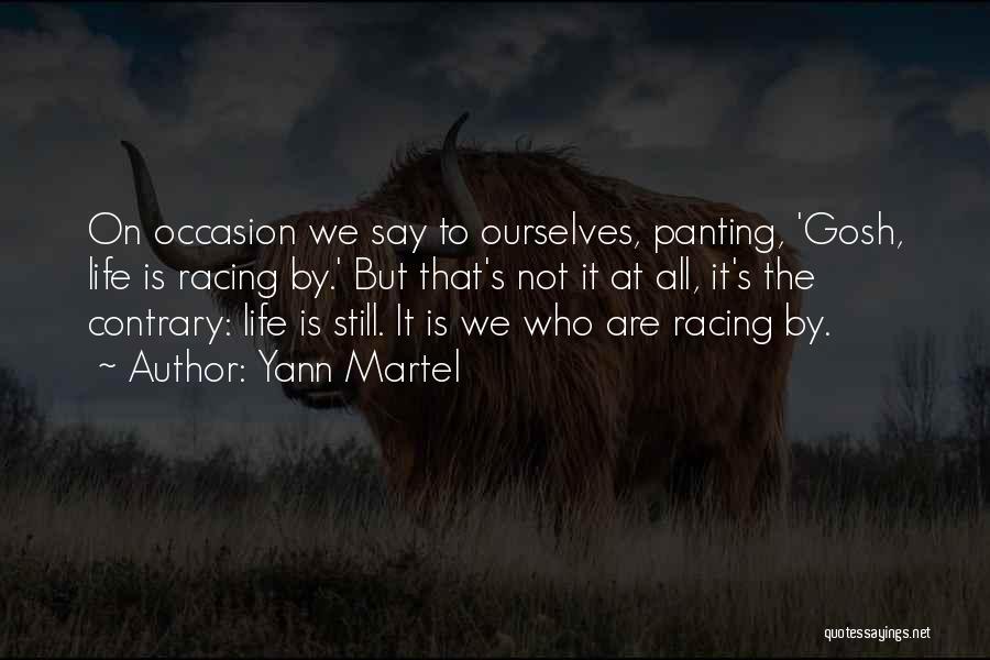 Yann Martel Quotes: On Occasion We Say To Ourselves, Panting, 'gosh, Life Is Racing By.' But That's Not It At All, It's The