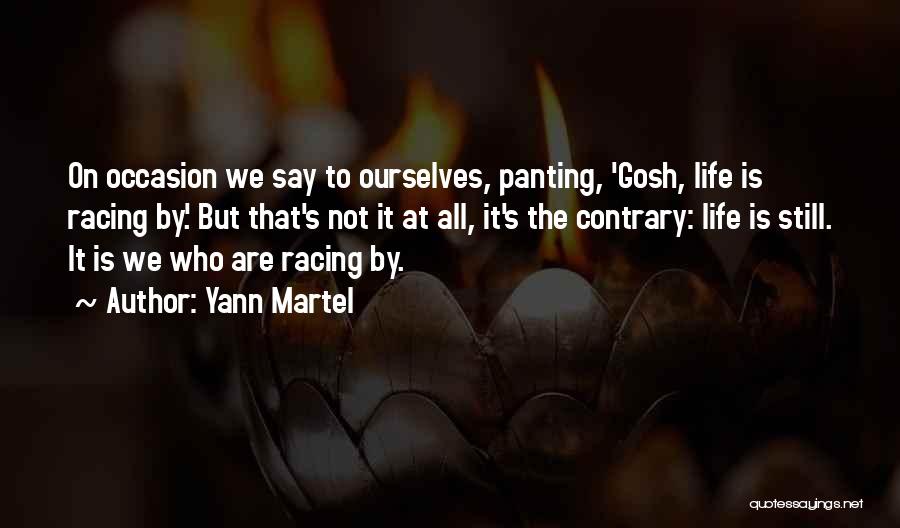 Yann Martel Quotes: On Occasion We Say To Ourselves, Panting, 'gosh, Life Is Racing By.' But That's Not It At All, It's The