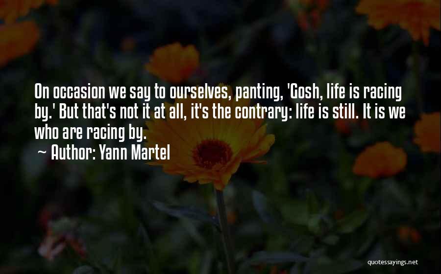 Yann Martel Quotes: On Occasion We Say To Ourselves, Panting, 'gosh, Life Is Racing By.' But That's Not It At All, It's The