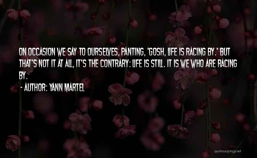 Yann Martel Quotes: On Occasion We Say To Ourselves, Panting, 'gosh, Life Is Racing By.' But That's Not It At All, It's The