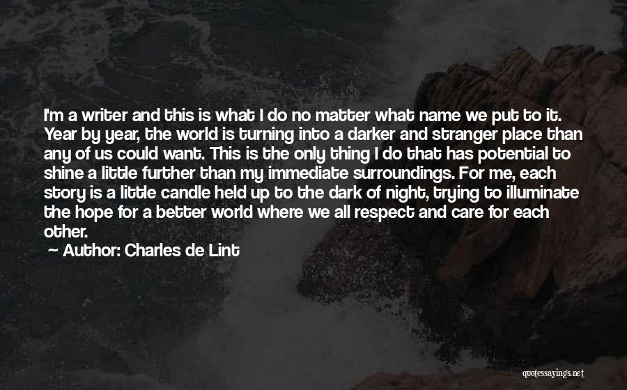 Charles De Lint Quotes: I'm A Writer And This Is What I Do No Matter What Name We Put To It. Year By Year,