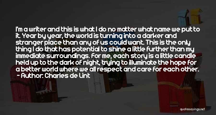 Charles De Lint Quotes: I'm A Writer And This Is What I Do No Matter What Name We Put To It. Year By Year,