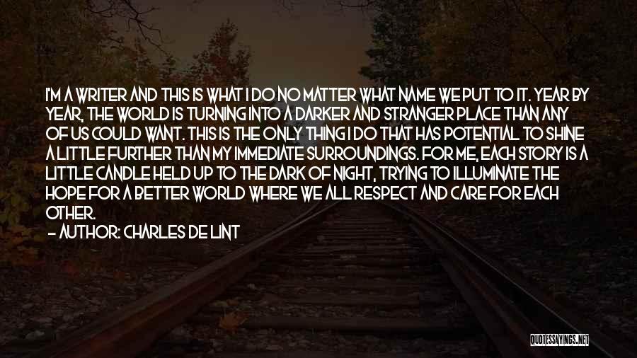 Charles De Lint Quotes: I'm A Writer And This Is What I Do No Matter What Name We Put To It. Year By Year,