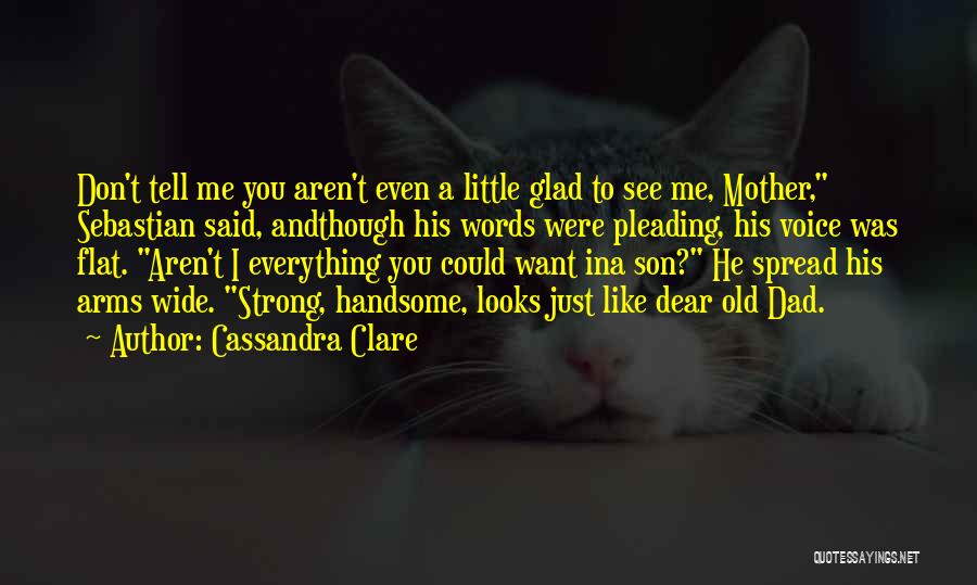 Cassandra Clare Quotes: Don't Tell Me You Aren't Even A Little Glad To See Me, Mother, Sebastian Said, Andthough His Words Were Pleading,