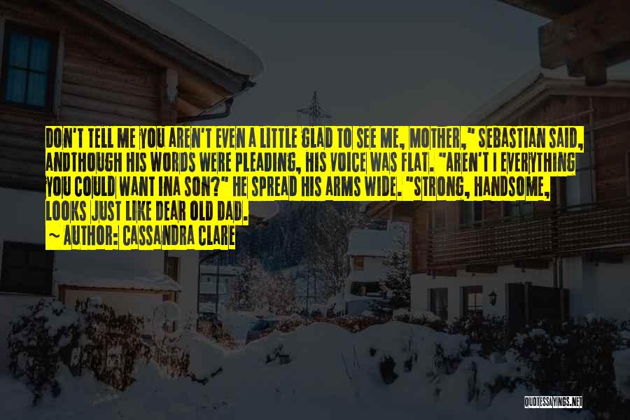 Cassandra Clare Quotes: Don't Tell Me You Aren't Even A Little Glad To See Me, Mother, Sebastian Said, Andthough His Words Were Pleading,