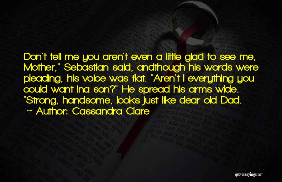 Cassandra Clare Quotes: Don't Tell Me You Aren't Even A Little Glad To See Me, Mother, Sebastian Said, Andthough His Words Were Pleading,