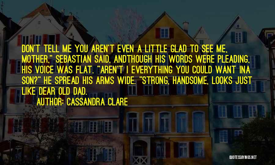 Cassandra Clare Quotes: Don't Tell Me You Aren't Even A Little Glad To See Me, Mother, Sebastian Said, Andthough His Words Were Pleading,