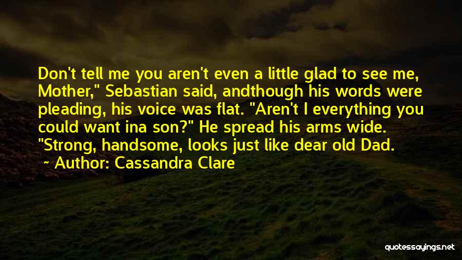 Cassandra Clare Quotes: Don't Tell Me You Aren't Even A Little Glad To See Me, Mother, Sebastian Said, Andthough His Words Were Pleading,