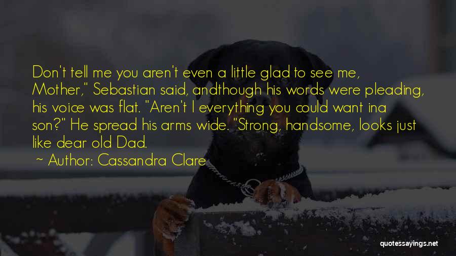 Cassandra Clare Quotes: Don't Tell Me You Aren't Even A Little Glad To See Me, Mother, Sebastian Said, Andthough His Words Were Pleading,