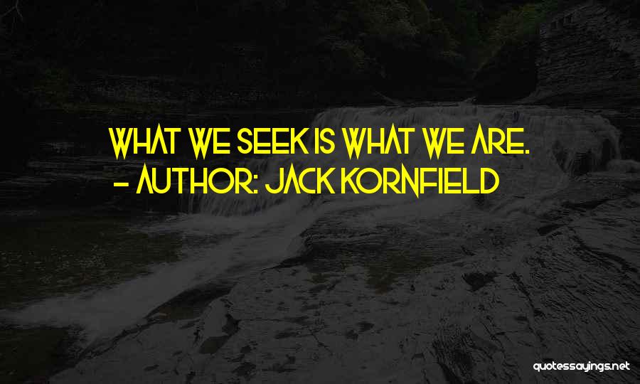 Jack Kornfield Quotes: What We Seek Is What We Are.