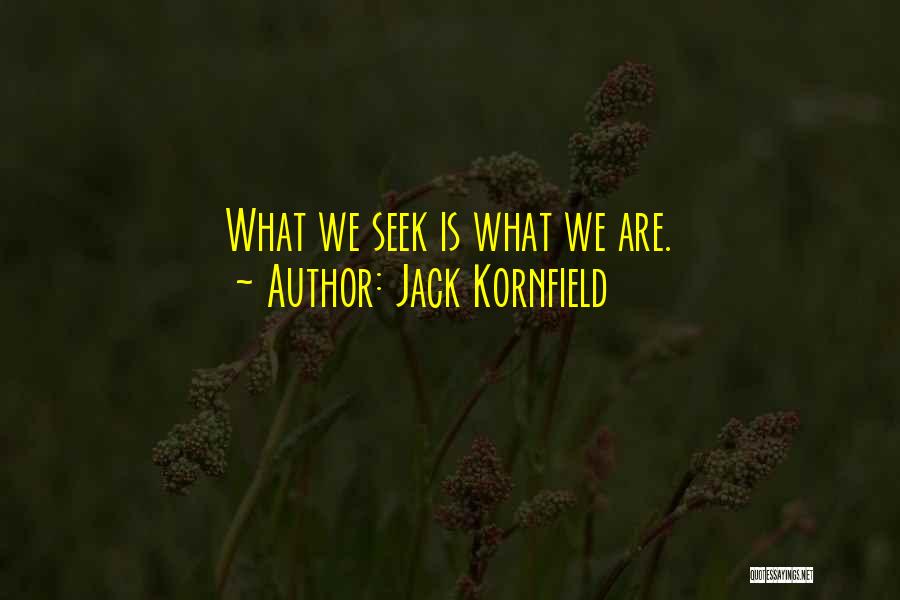 Jack Kornfield Quotes: What We Seek Is What We Are.