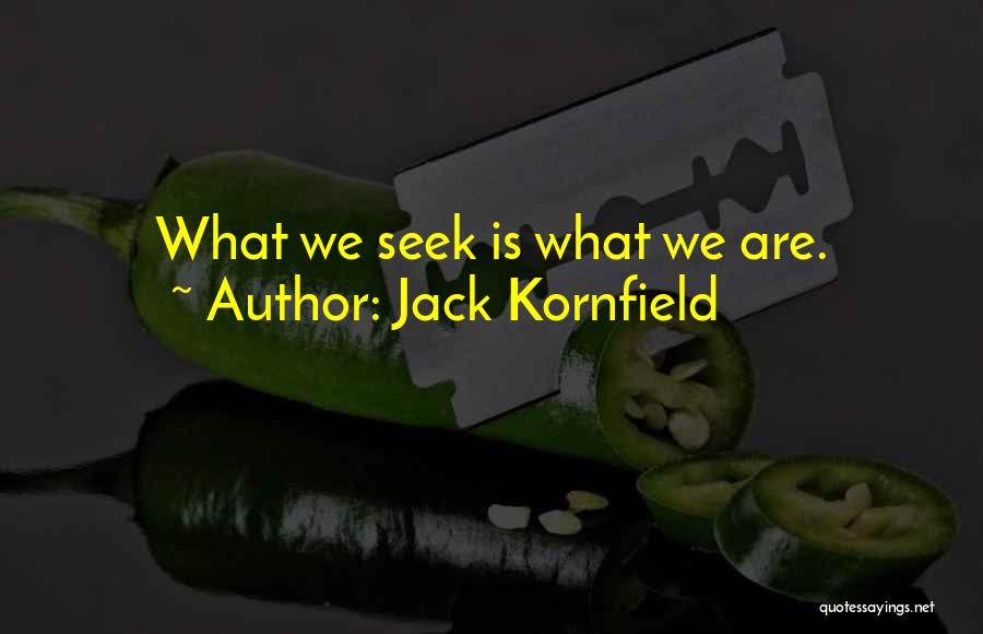 Jack Kornfield Quotes: What We Seek Is What We Are.