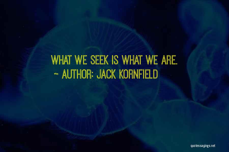 Jack Kornfield Quotes: What We Seek Is What We Are.