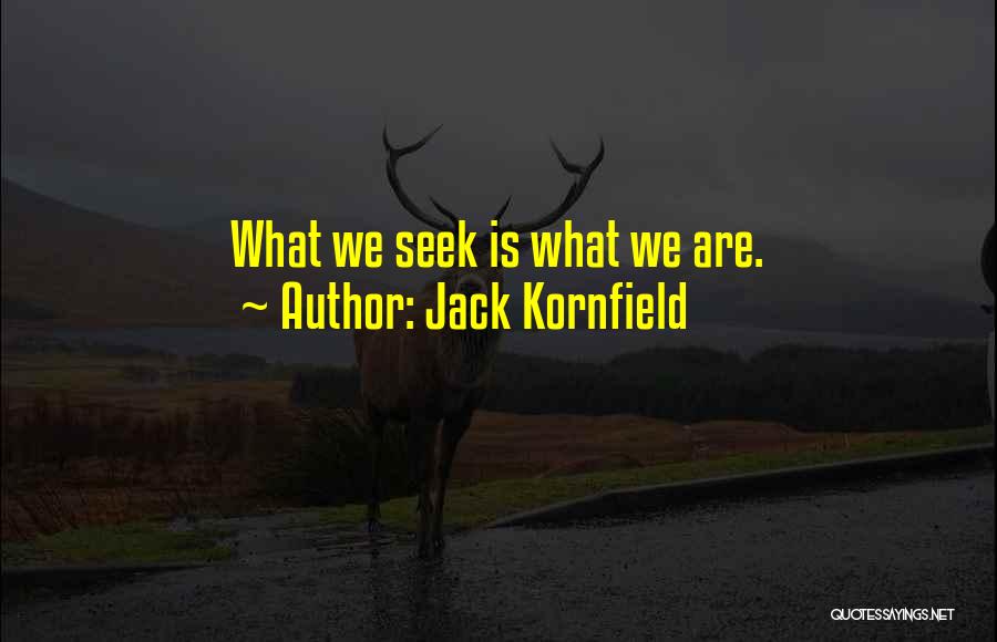 Jack Kornfield Quotes: What We Seek Is What We Are.