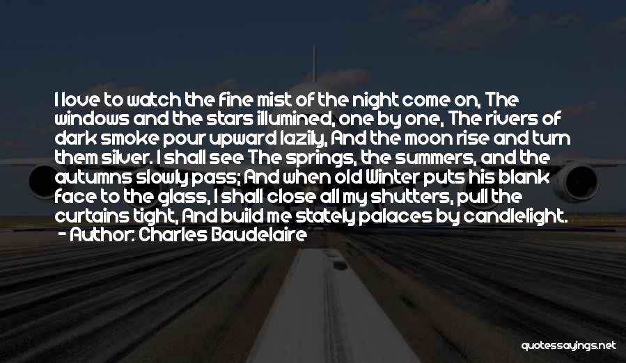 Charles Baudelaire Quotes: I Love To Watch The Fine Mist Of The Night Come On, The Windows And The Stars Illumined, One By