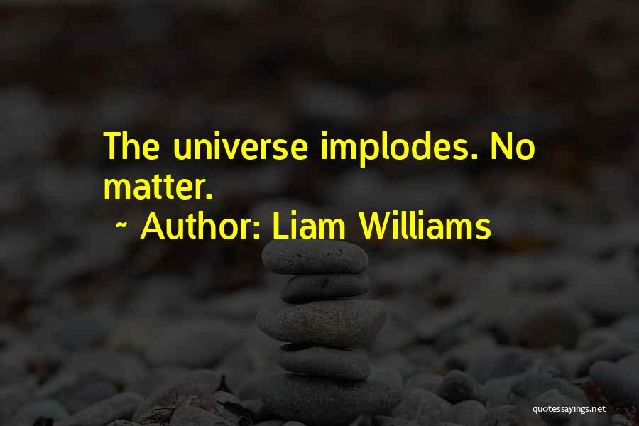 Liam Williams Quotes: The Universe Implodes. No Matter.