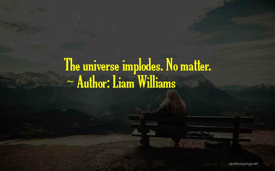 Liam Williams Quotes: The Universe Implodes. No Matter.