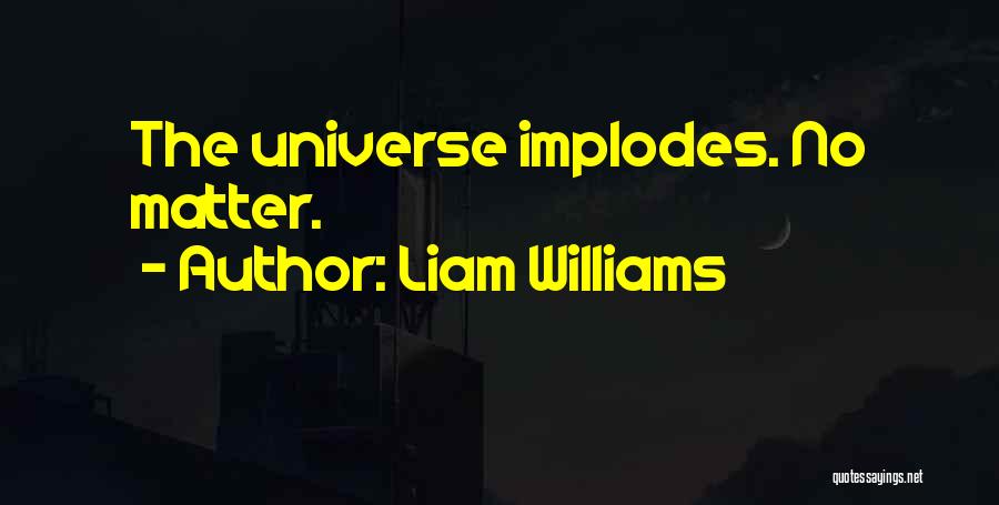 Liam Williams Quotes: The Universe Implodes. No Matter.