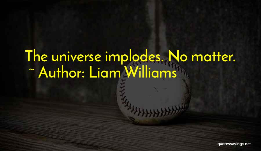 Liam Williams Quotes: The Universe Implodes. No Matter.