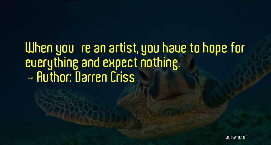 Darren Criss Quotes: When You're An Artist, You Have To Hope For Everything And Expect Nothing.