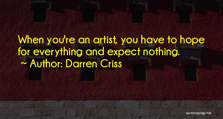 Darren Criss Quotes: When You're An Artist, You Have To Hope For Everything And Expect Nothing.