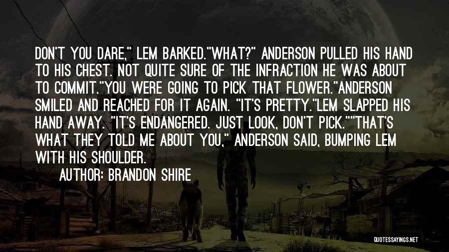 Brandon Shire Quotes: Don't You Dare, Lem Barked.what? Anderson Pulled His Hand To His Chest. Not Quite Sure Of The Infraction He Was