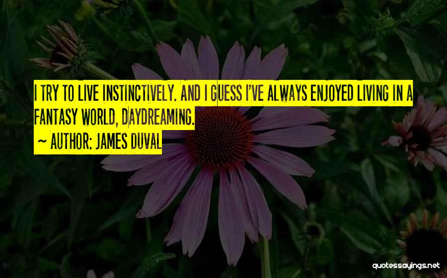 James Duval Quotes: I Try To Live Instinctively. And I Guess I've Always Enjoyed Living In A Fantasy World, Daydreaming.
