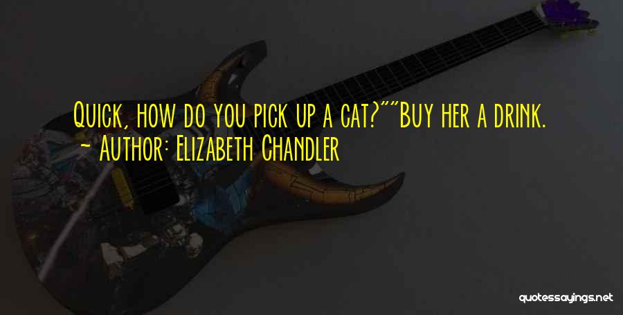 Elizabeth Chandler Quotes: Quick, How Do You Pick Up A Cat?buy Her A Drink.