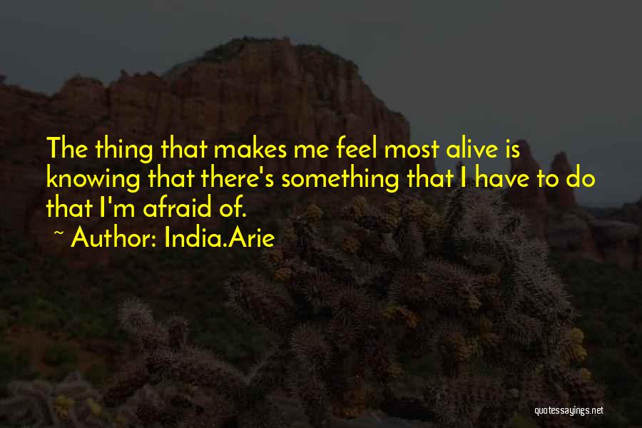 India.Arie Quotes: The Thing That Makes Me Feel Most Alive Is Knowing That There's Something That I Have To Do That I'm