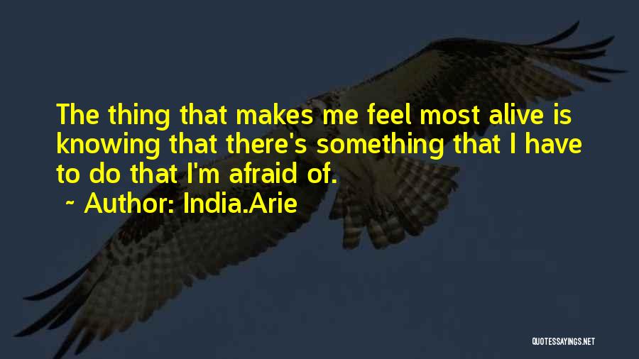 India.Arie Quotes: The Thing That Makes Me Feel Most Alive Is Knowing That There's Something That I Have To Do That I'm