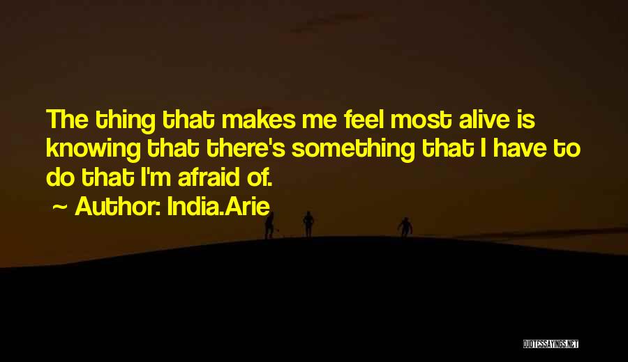 India.Arie Quotes: The Thing That Makes Me Feel Most Alive Is Knowing That There's Something That I Have To Do That I'm