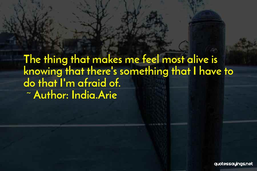 India.Arie Quotes: The Thing That Makes Me Feel Most Alive Is Knowing That There's Something That I Have To Do That I'm