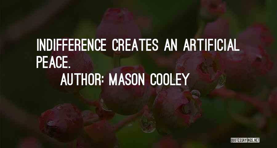 Mason Cooley Quotes: Indifference Creates An Artificial Peace.