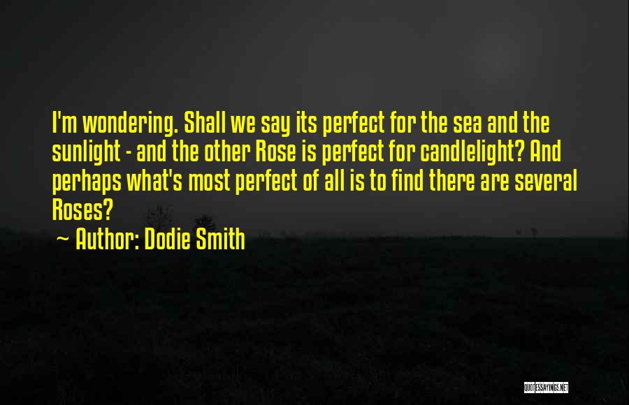 Dodie Smith Quotes: I'm Wondering. Shall We Say Its Perfect For The Sea And The Sunlight - And The Other Rose Is Perfect