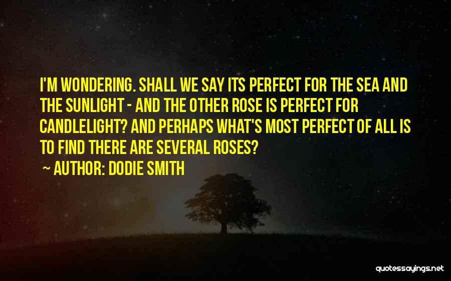 Dodie Smith Quotes: I'm Wondering. Shall We Say Its Perfect For The Sea And The Sunlight - And The Other Rose Is Perfect