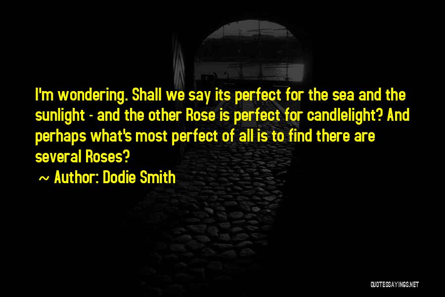 Dodie Smith Quotes: I'm Wondering. Shall We Say Its Perfect For The Sea And The Sunlight - And The Other Rose Is Perfect