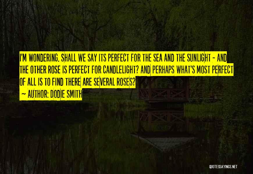 Dodie Smith Quotes: I'm Wondering. Shall We Say Its Perfect For The Sea And The Sunlight - And The Other Rose Is Perfect