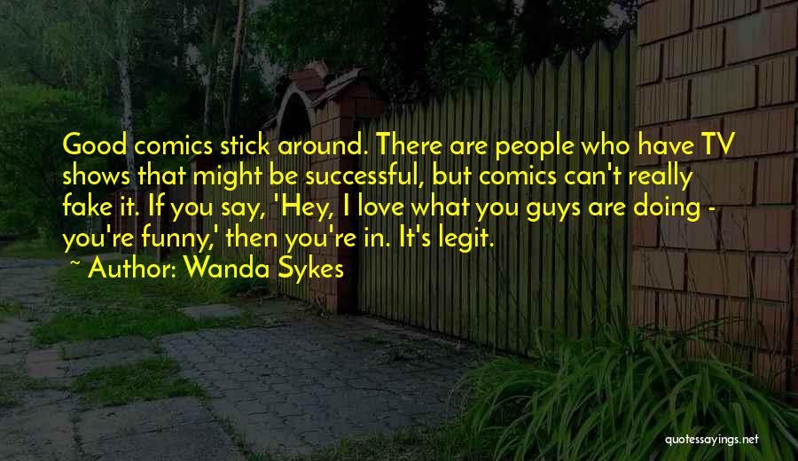 Wanda Sykes Quotes: Good Comics Stick Around. There Are People Who Have Tv Shows That Might Be Successful, But Comics Can't Really Fake