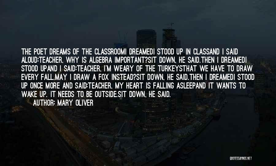 Mary Oliver Quotes: The Poet Dreams Of The Classroomi Dreamedi Stood Up In Classand I Said Aloud:teacher, Why Is Algebra Important?sit Down, He