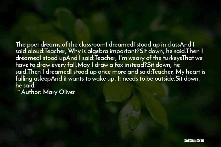 Mary Oliver Quotes: The Poet Dreams Of The Classroomi Dreamedi Stood Up In Classand I Said Aloud:teacher, Why Is Algebra Important?sit Down, He