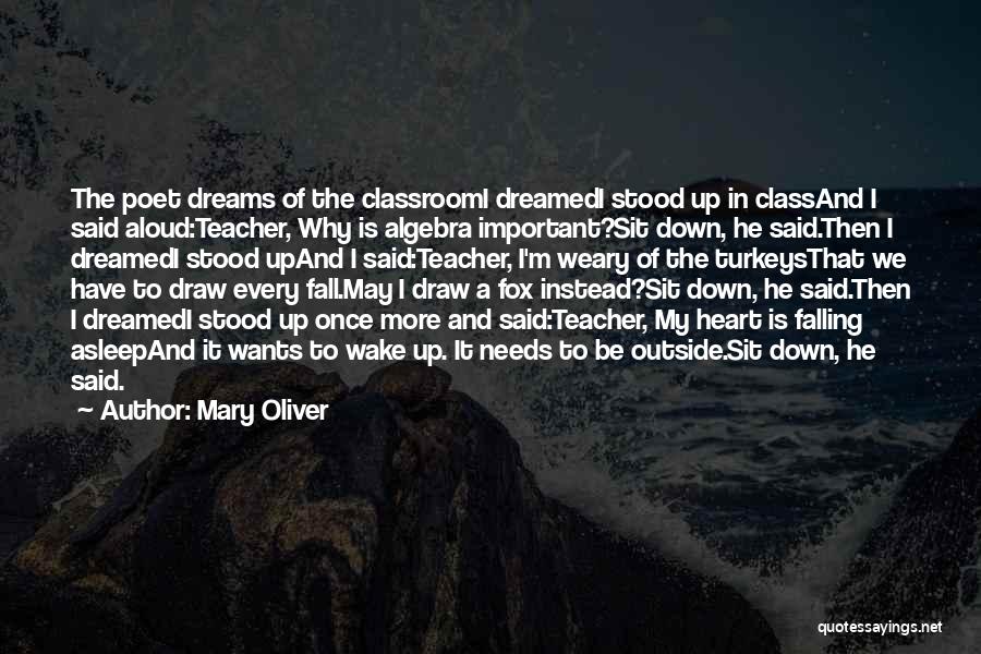 Mary Oliver Quotes: The Poet Dreams Of The Classroomi Dreamedi Stood Up In Classand I Said Aloud:teacher, Why Is Algebra Important?sit Down, He