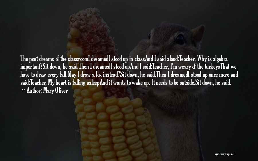 Mary Oliver Quotes: The Poet Dreams Of The Classroomi Dreamedi Stood Up In Classand I Said Aloud:teacher, Why Is Algebra Important?sit Down, He