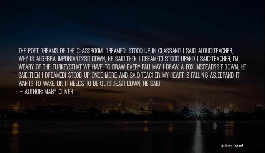 Mary Oliver Quotes: The Poet Dreams Of The Classroomi Dreamedi Stood Up In Classand I Said Aloud:teacher, Why Is Algebra Important?sit Down, He