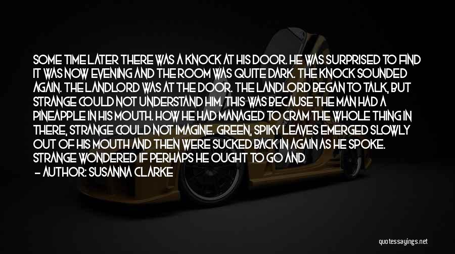 Susanna Clarke Quotes: Some Time Later There Was A Knock At His Door. He Was Surprised To Find It Was Now Evening And