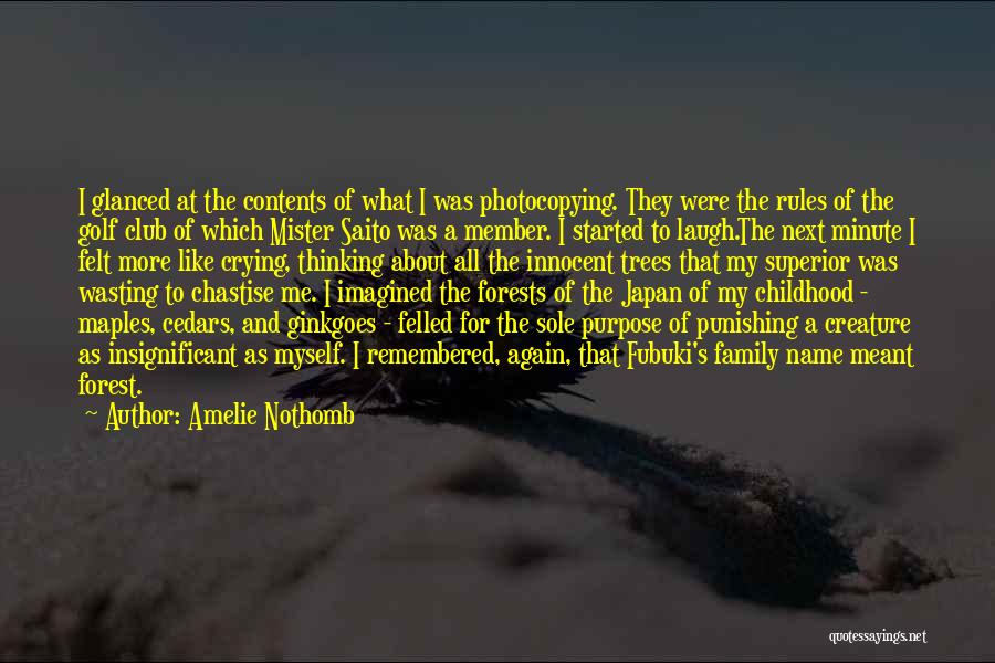 Amelie Nothomb Quotes: I Glanced At The Contents Of What I Was Photocopying. They Were The Rules Of The Golf Club Of Which