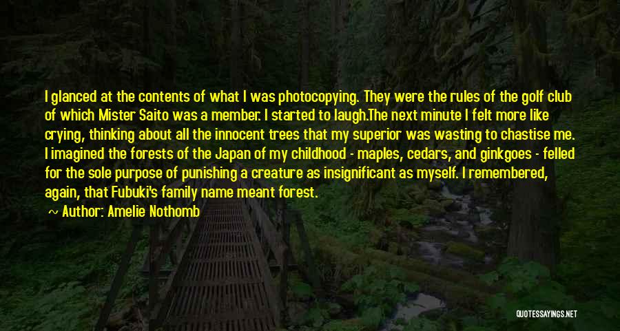 Amelie Nothomb Quotes: I Glanced At The Contents Of What I Was Photocopying. They Were The Rules Of The Golf Club Of Which