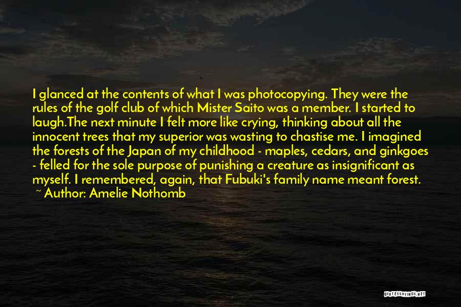 Amelie Nothomb Quotes: I Glanced At The Contents Of What I Was Photocopying. They Were The Rules Of The Golf Club Of Which