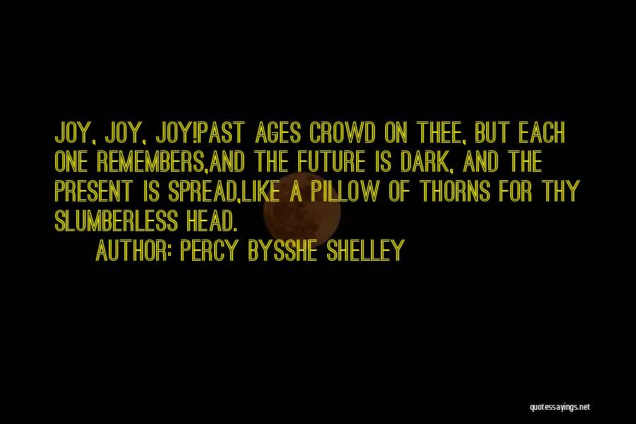 Percy Bysshe Shelley Quotes: Joy, Joy, Joy!past Ages Crowd On Thee, But Each One Remembers,and The Future Is Dark, And The Present Is Spread,like